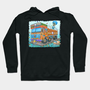 Indian Trucker Skeleton - Dia De Los Muertos - Colorful Indian Truck Paint Hoodie